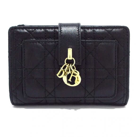 DIOR/ChristianDior My Dior Dittany Wallet Black Lambskin - 581-082225 - Picture 1 of 11